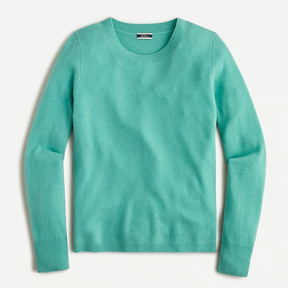 NWT J. Crew Crewneck Cashmere Sweater Med - Frosty Seaweed